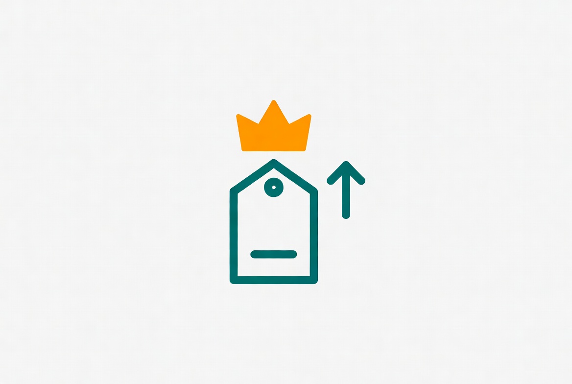 Illustration of price tag with crown representing Buy Box